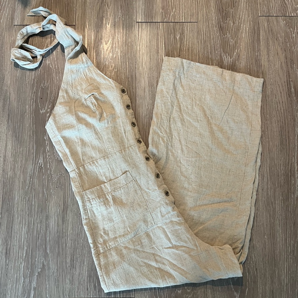 Beige Halter Jumpsuit